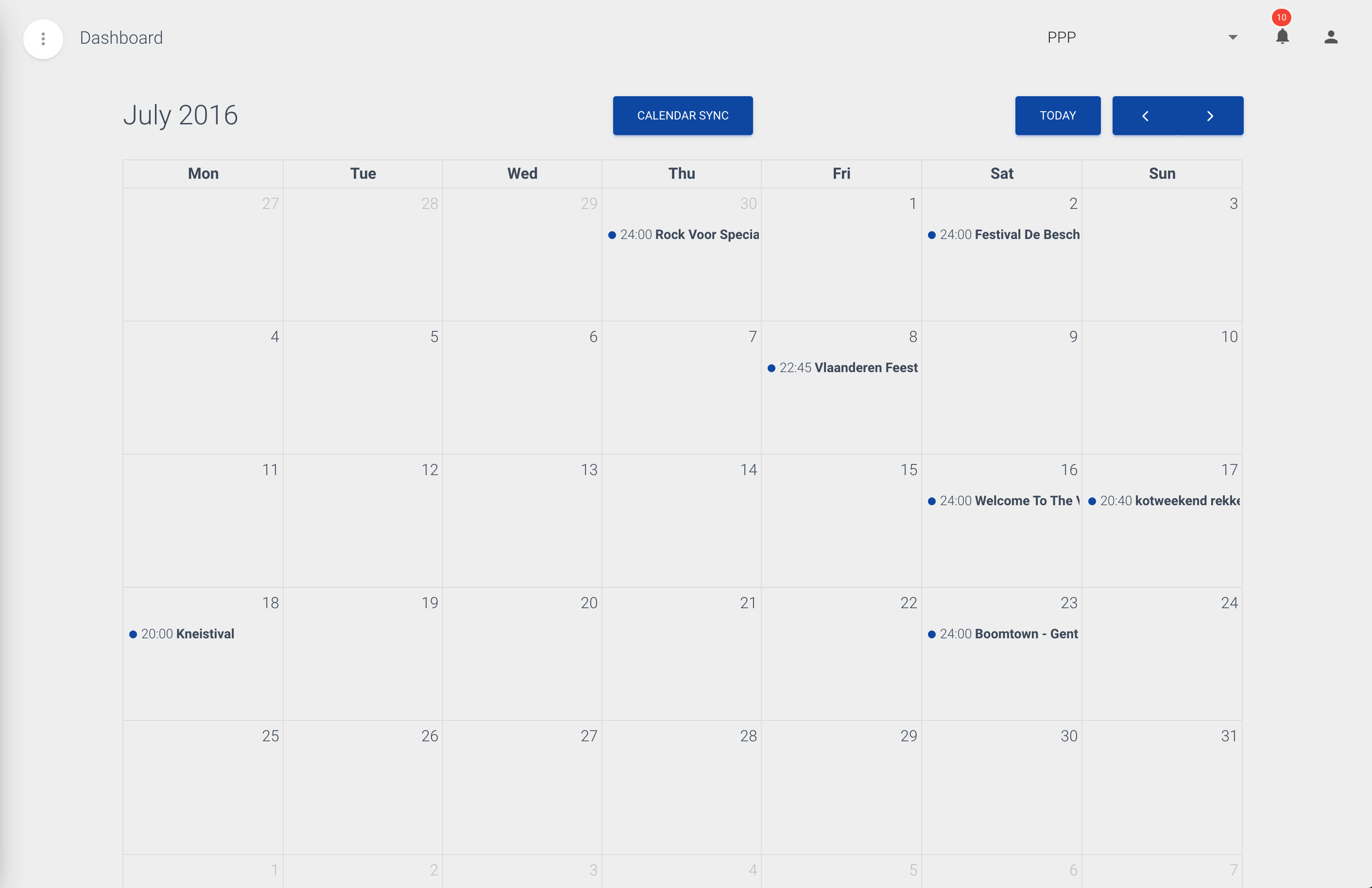 Calendar View