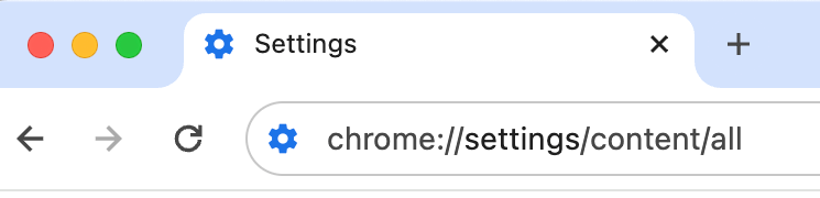 Add chrome://settings/content/all to the address bar