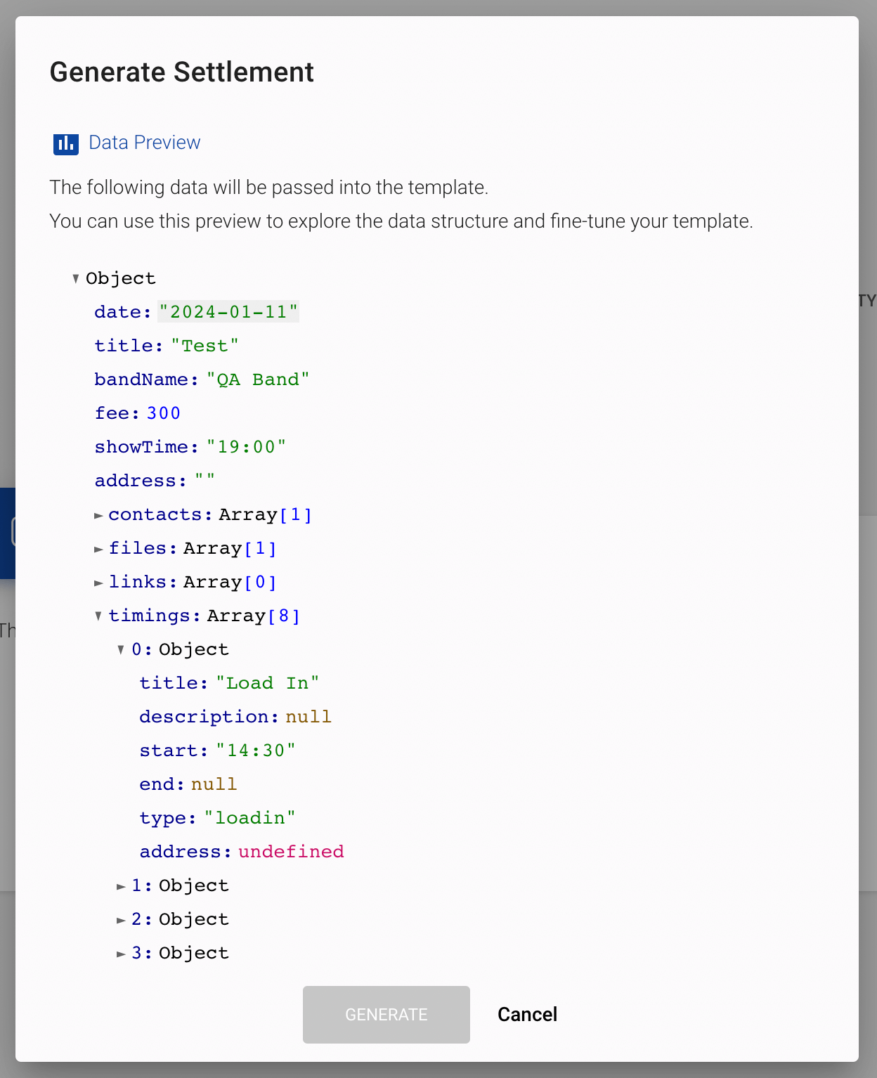 Generate Document Data